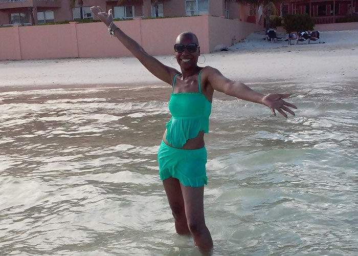 Rice enjoying the beautiful Bahamas. 