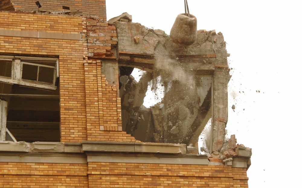 Demolition of the North Wing of the Kettering Lab Complex is underway.
