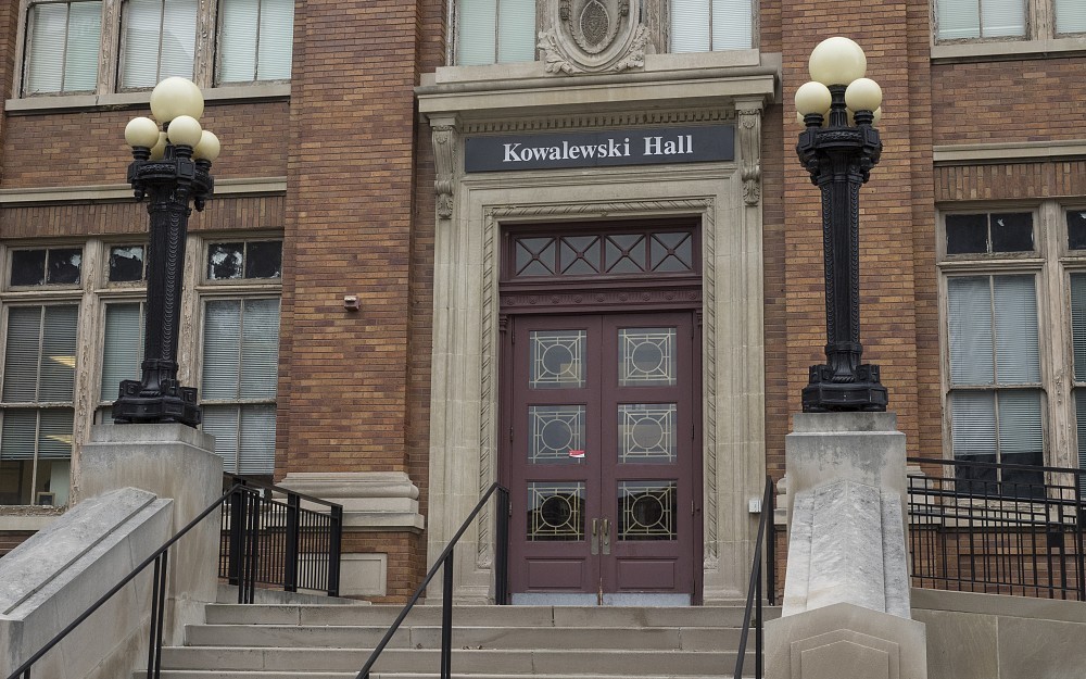Former Health Professions Building named Kowalewski Hall in honor of Joseph F. Kowalewski, dean of the College of Pharmacy from 1949 until 1970.