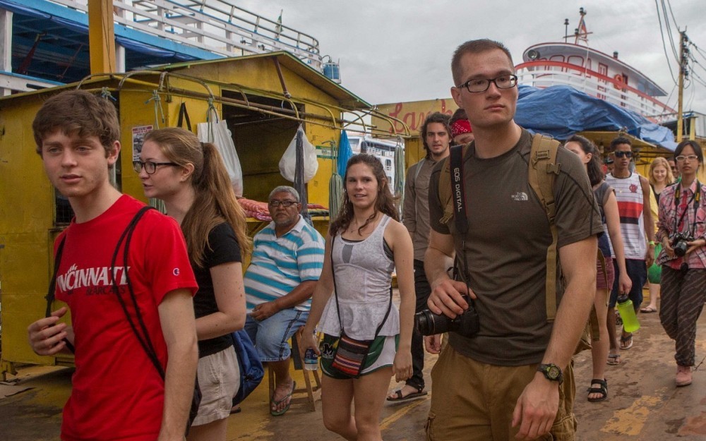 UC Nursing student Jeff Maler is pictured with other UC students during a study tour in Brazil in March 2016