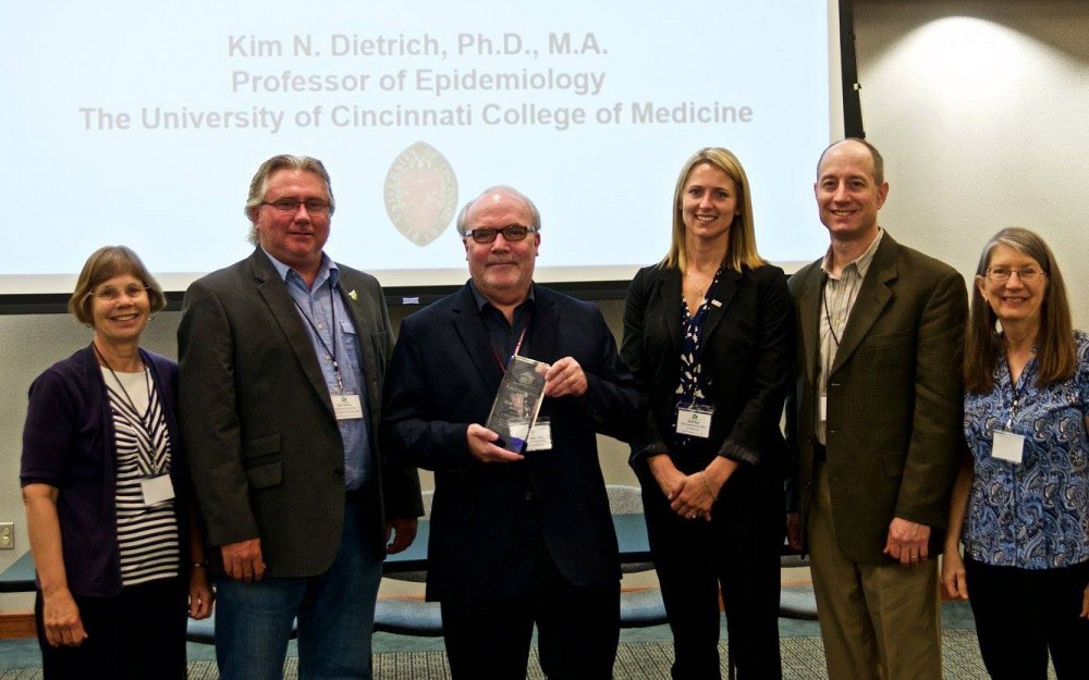 Ohio Healthy Homes Network presented Kim Dietrich, PhD, with the OHHN Leadership Award for his significant work in lead research. 