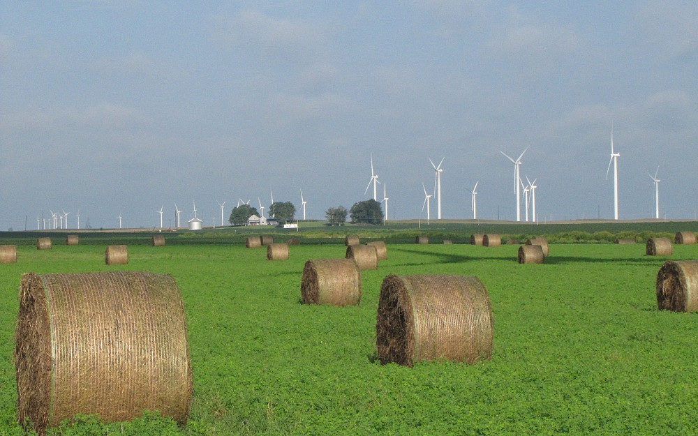 View of a wind farm in Indiana, visited by the UC Education and Research Center. Photo by Gordon Gillespie.
