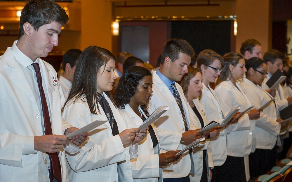 The Class of 2020 concluded COM's White Coat Ceremony by reading its Oath of Professionalism.