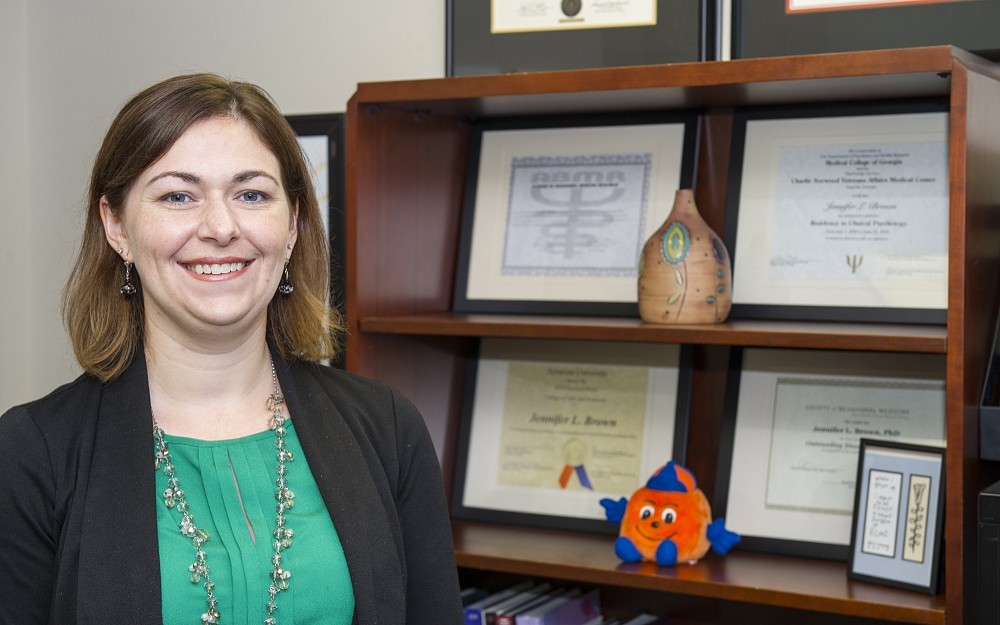 Jennifer Brown, PhD, in the Addiction Sciences Division of the Department of Psychiatry and Behavioral Neuroscience
