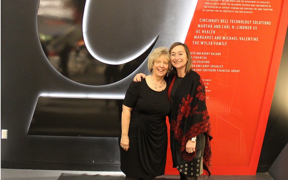 Donna Martsolf, PhD, and Greer Glazer, PhD, dean of the UC College of Nursing at a retirement party for Martsolf at Nippert West on Dec. 5, 2016