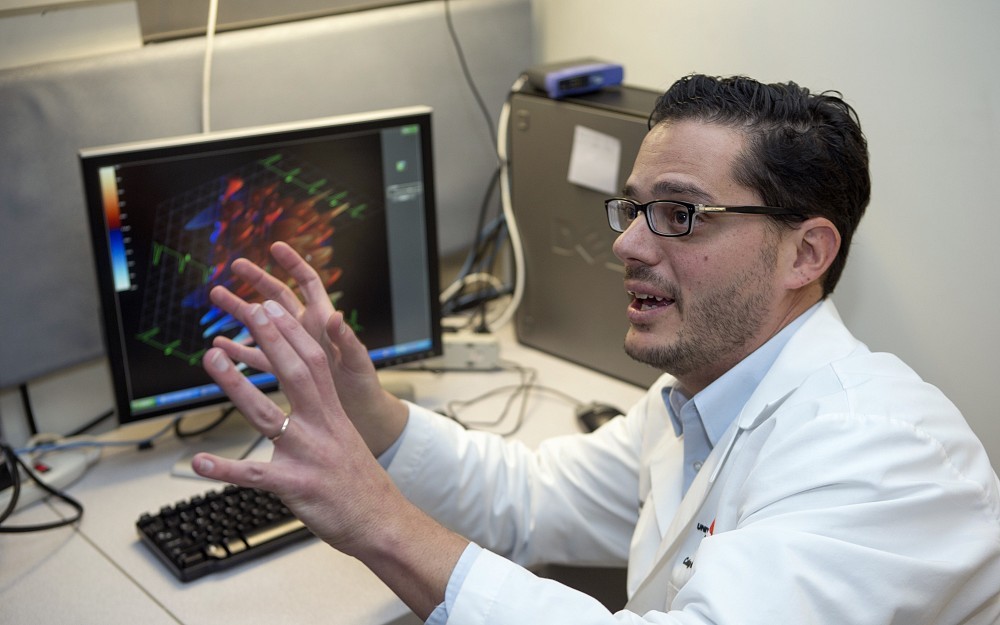 Jack Rubinstein, MD, shown in his lab in the College of Medicine.