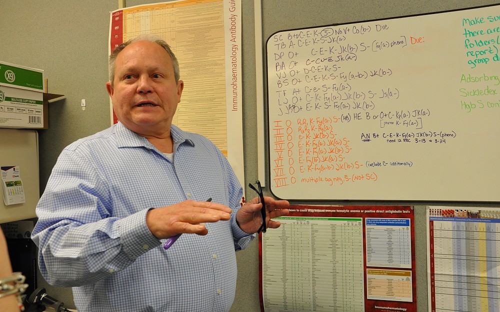 Greg Halverson, assistant director for the Immunohematology Reference Laboratory at Hoxworth Blood Center