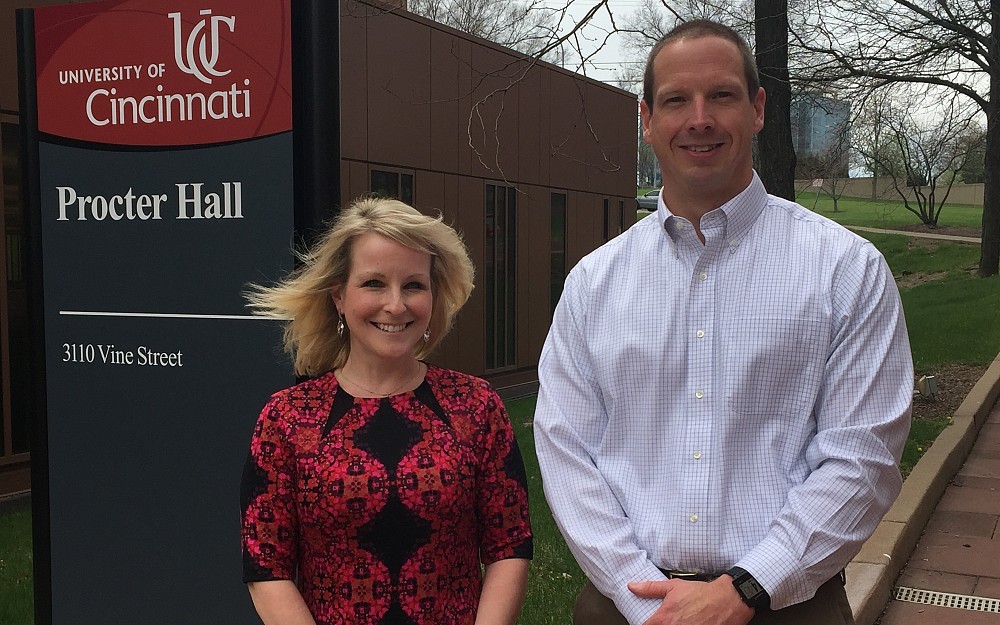 Nicole Garritano, interim DNP program director at the College of Nursing, and Jeff Bell, a BSN-DNP student in the College of Nursing