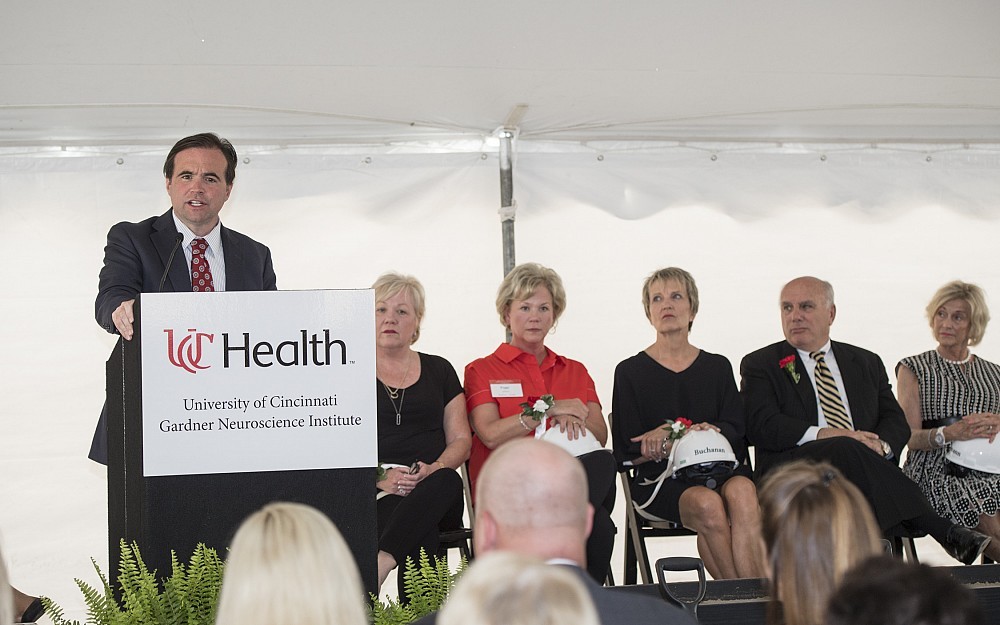 Mayor John Cranley speaks at the UC Gardner Neuroscience Institute groundbreaking