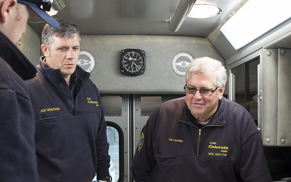 Donald Locasto, MD, ( right)  associate professor and head of the EMS Medical Direction, with the Colerain EMS. 