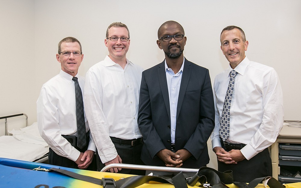 Jay Johannigman, MD, Jason McMullan, MD, Opeolu Adeoye, MD and Greg Fermann, MD, recipients of the SIREN grant from NIH.