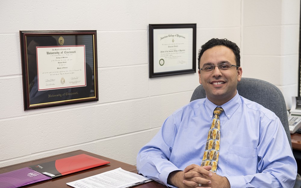 Gaurav Gulati, MD, a physician-researcher at the UC College of Medicine and UC Health, is shown in his office.