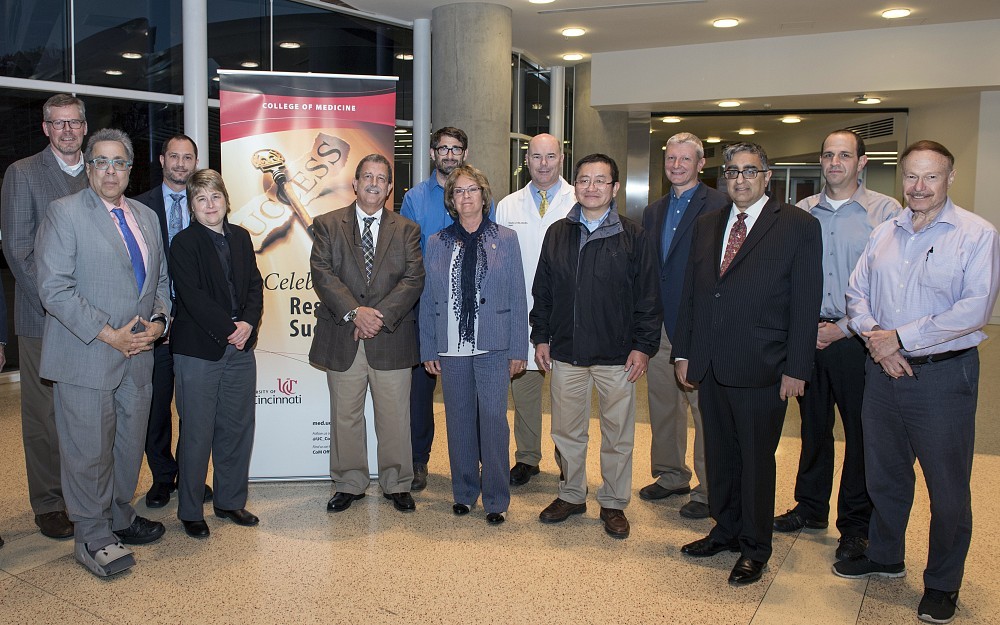 The College of Medicine honored researchers during its 2017 Research Recognition Program. Honorees possed for pictures in CARE/Crawley Atrium.