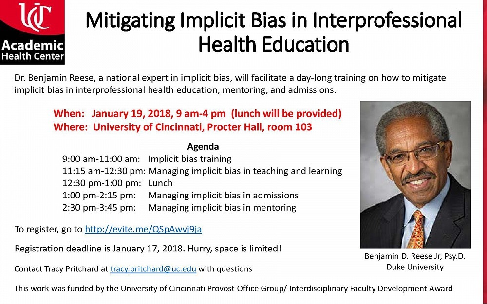 Mitigating Implicit Bias in Interprofessional Health Education Event at Procter Hall, Jan. 19, 2017