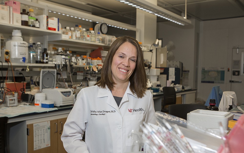 Trisha Wise-Draper, MD, PhD, is shown in a laboratory in the UC College of Medicine.