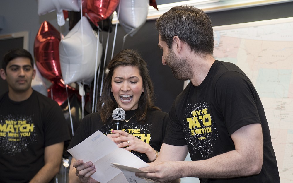 

Christine Rubeiz, a fourth-year medical student, matched into pediatrics and will do her residency at Cincinnati Children's. She was pretty excited at UC Match Day 2018.