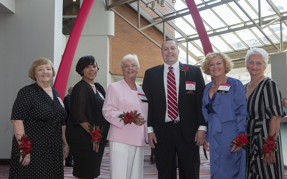 Winners of the 2018 Florence Nightingale Awards for Nursing Excellence (from left): Jeanette Wiedeman, Monica Smith, Barb Ehrhardt, Matt Yockey, Stephanie Mackey and Rita Hartman