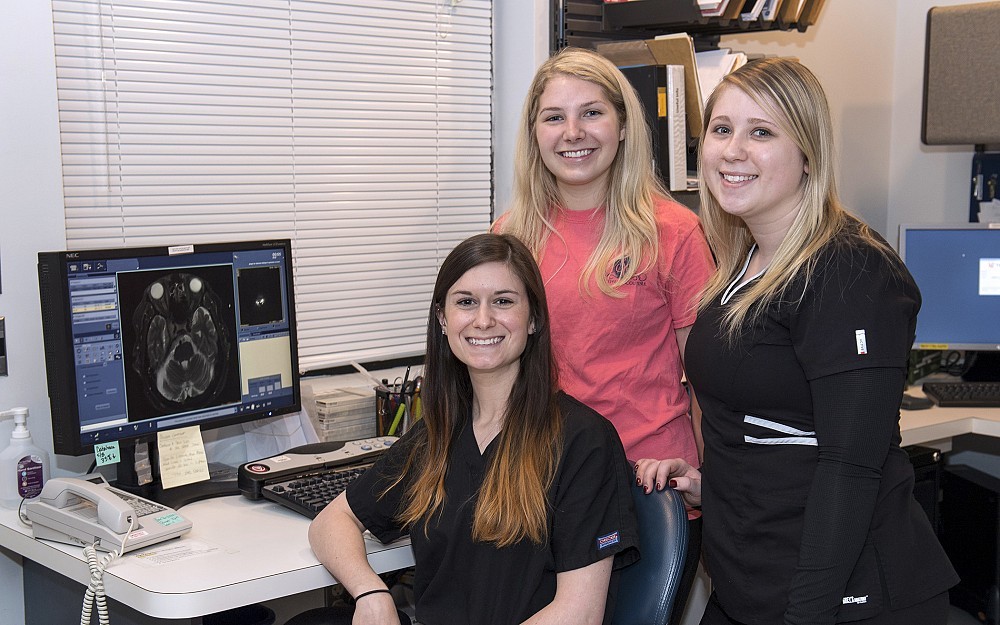 From left, Jaid Gampp, Hailey Stiverson and Sydner Baker AMIT students who took part in a study abroad program to Denmark in June 2018.