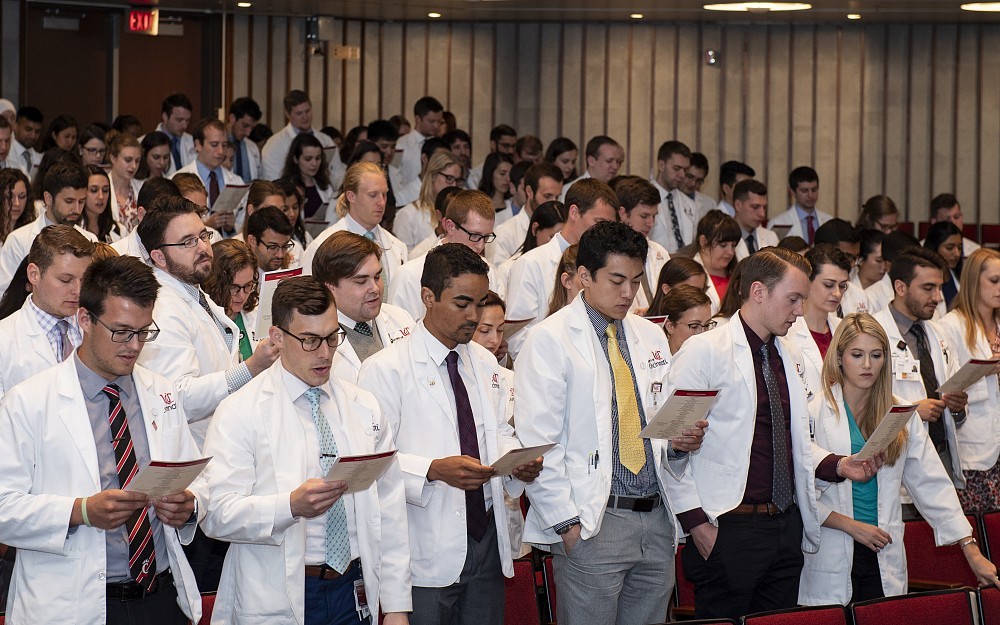The Class of 2020 enters its third year of medical school and celebrates the start of clinical rotations at a June 28, 2018, special ceremony in the UC College of Medicine.