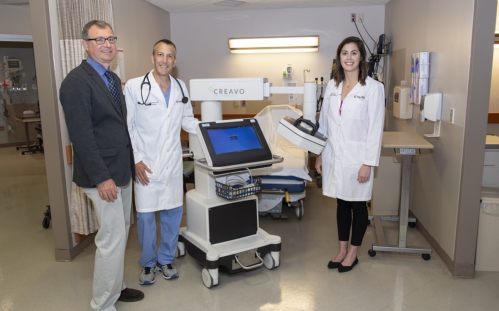 Uwe Stolz, PhD, research associate professor, Greg Fermann, MD, professor and Hannah Vester, senior research clinical professor in the Department of Emergency Medicine.