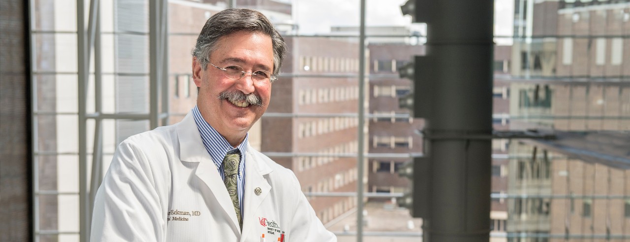 Mark Eckman, MD, shown in the UC College of Medicine.