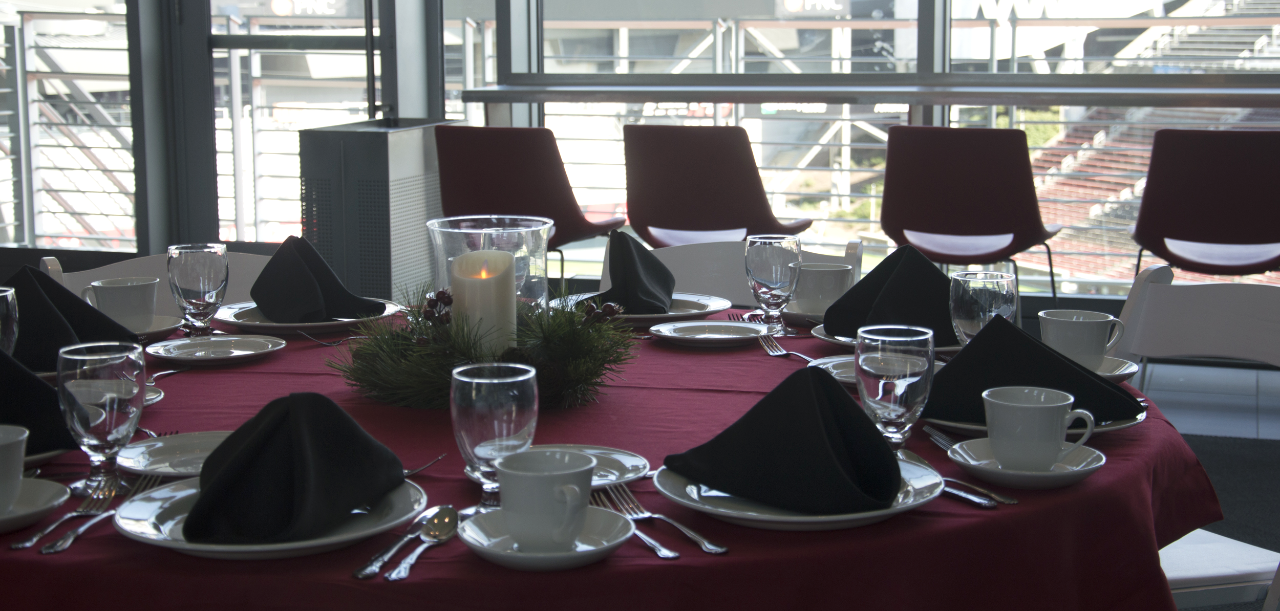 formal dining with view of Nippert Stadium