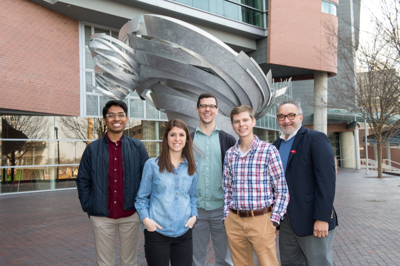 Recent graduates of the UC College of Medicine's Medical Sciences Program are shown with Anil Menion, PhD.