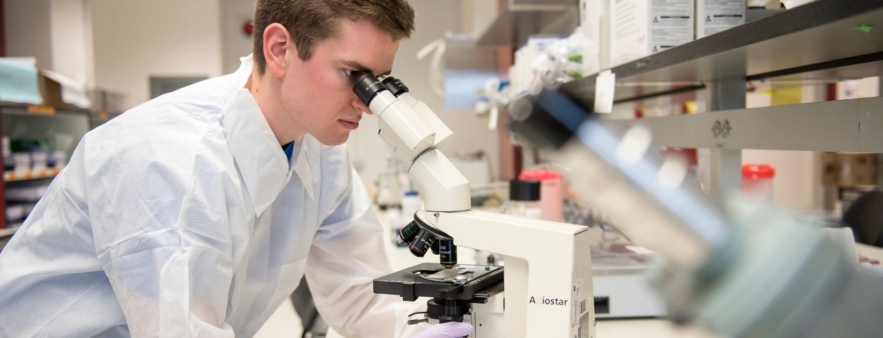 Scottie Emmert is shown in a  UC College of Medicine laboratory.