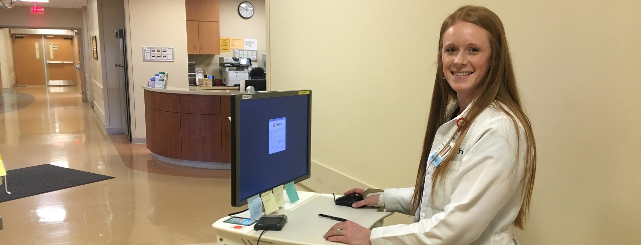 Pharmacist Kayla Leidenbor working at UC Health's West Chester Hospital  