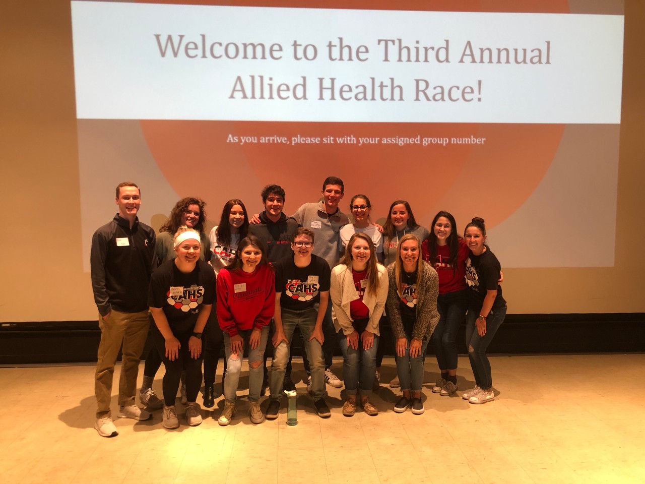 Allied Health Race students pose for a photo