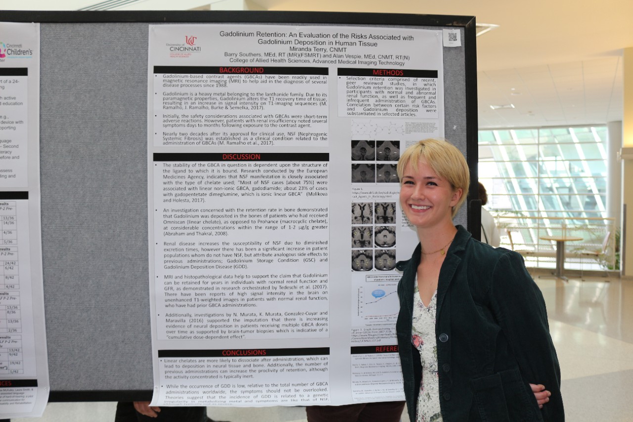 AMIT student Miranda Terry with her research poster