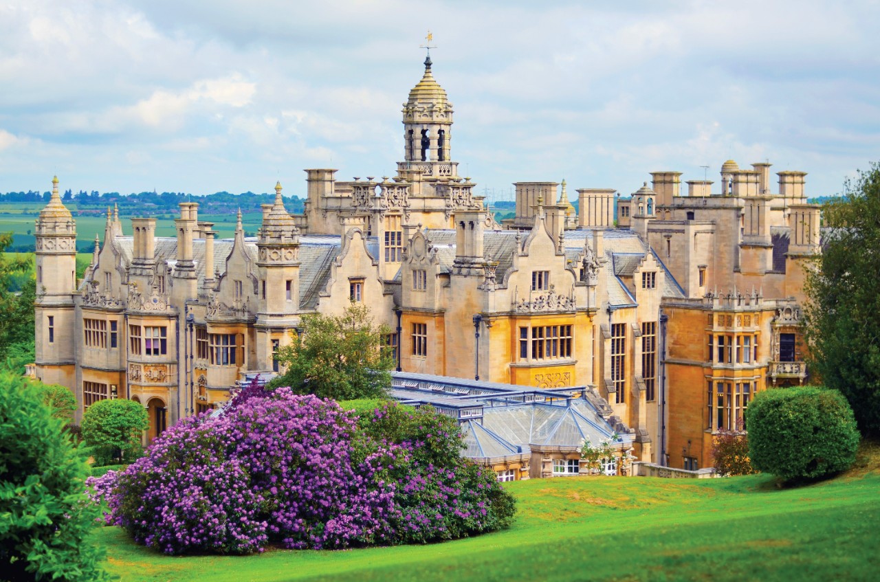Exterior of Harlaxton Manor in England