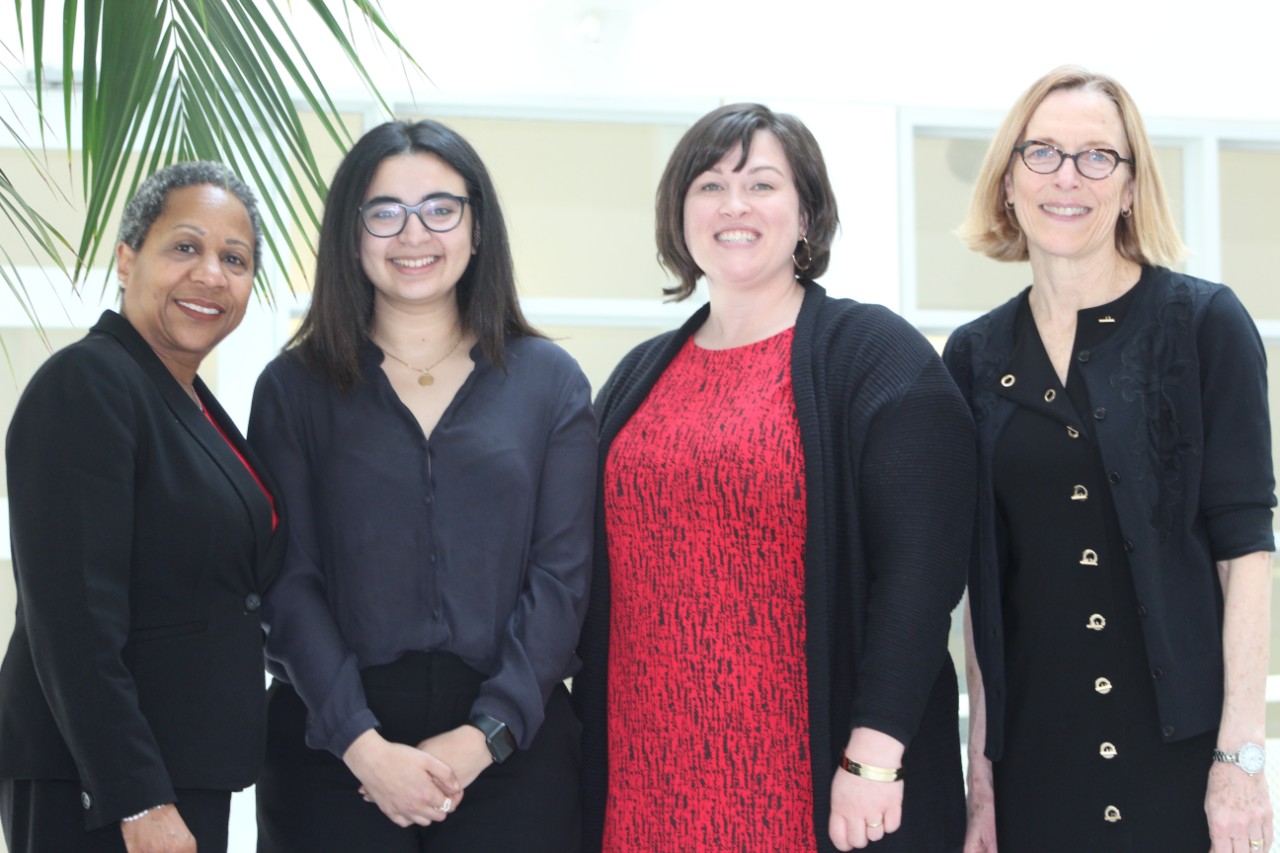 Student Affairs leaders and UC Provost Kristi Nelson with C-Ring Winner