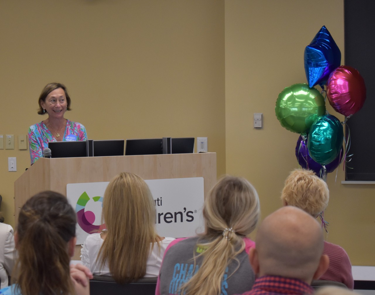 UC College of Nursing Dean Greer Glazer at the opening of the dedicated education unit at Children's Hospital Aug. 27, 2019