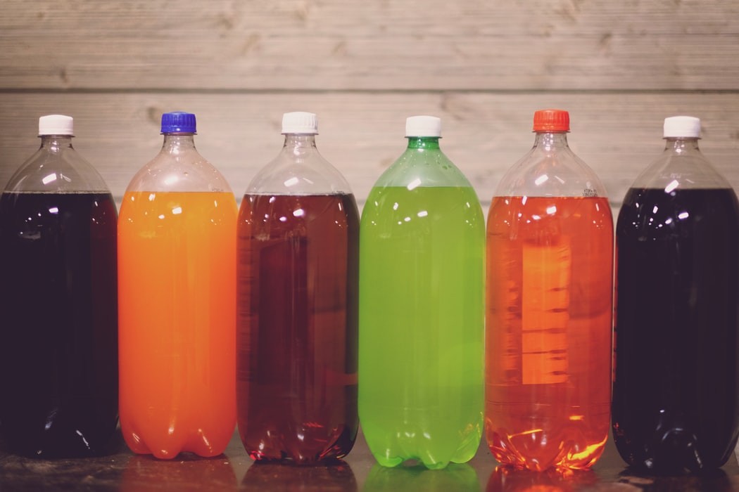 picture of several plastic soda bottles