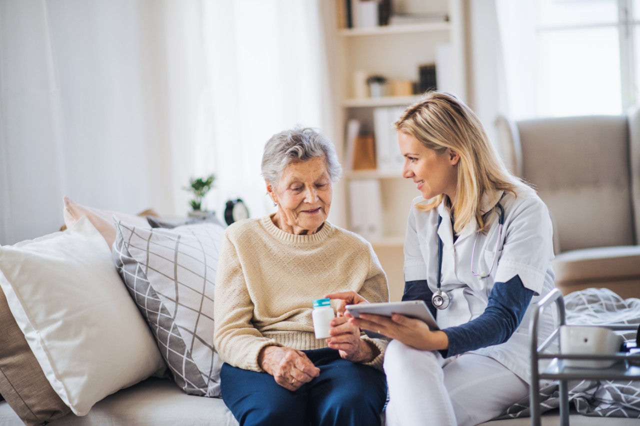 Older patient with caregiver