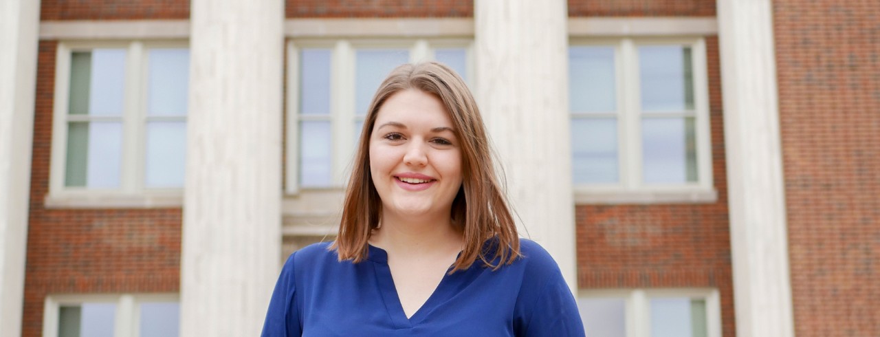 Civil engineering student Nichole Criner stands on the UC campus