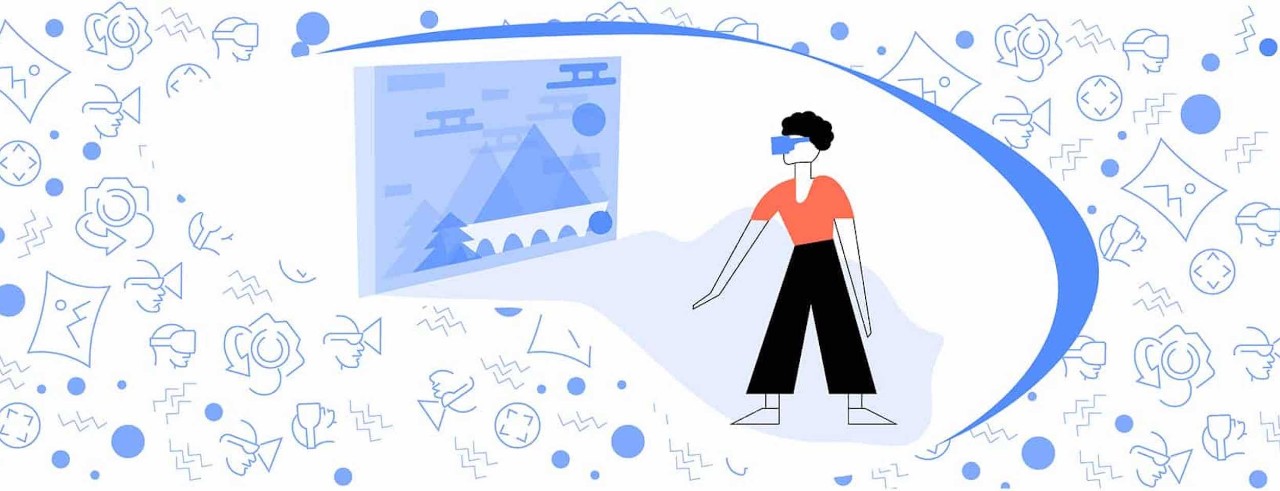 Illustration of someone using VR headset