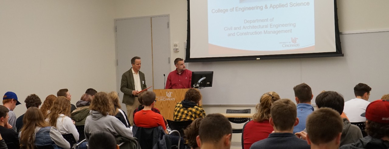 Students gather to hear a presentation at Engineer Your Major event.