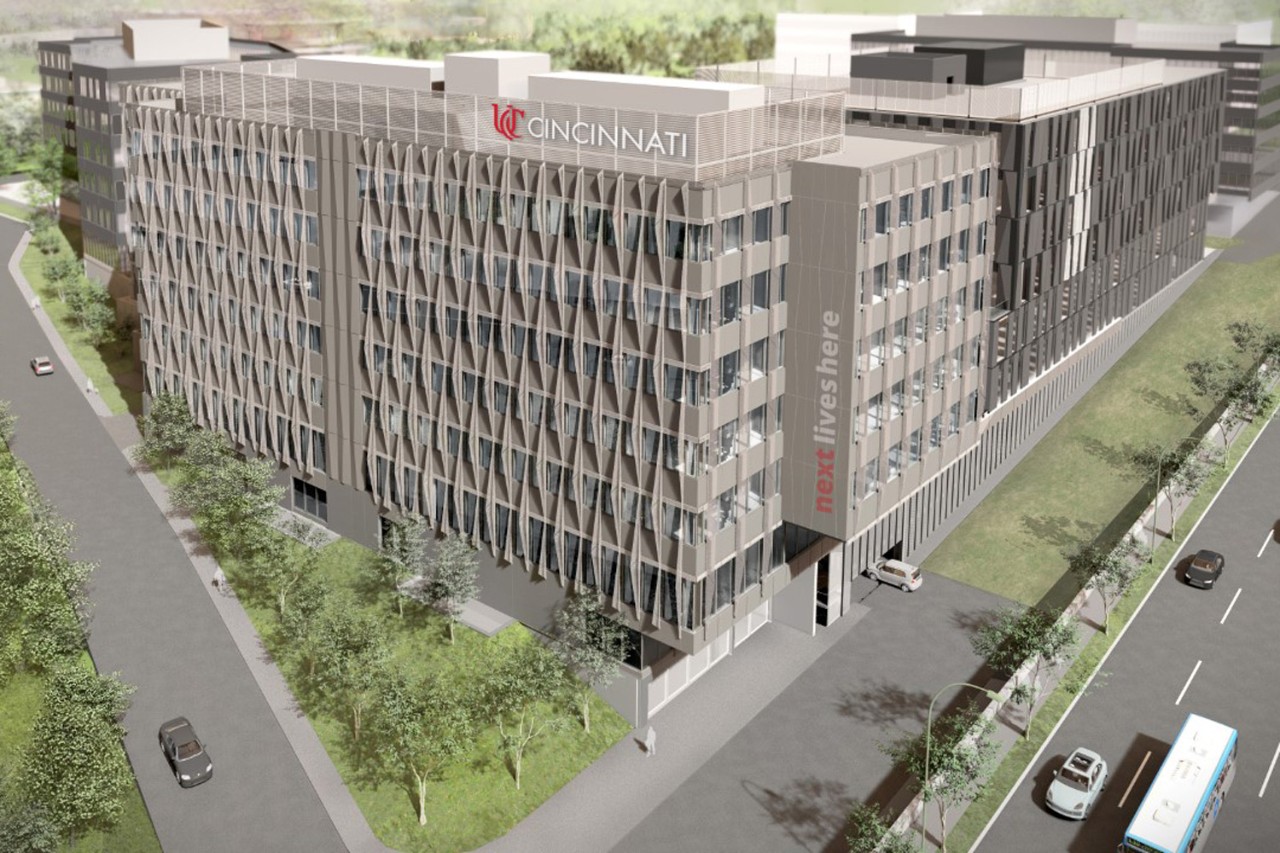 A rendering of UC's digital futures building