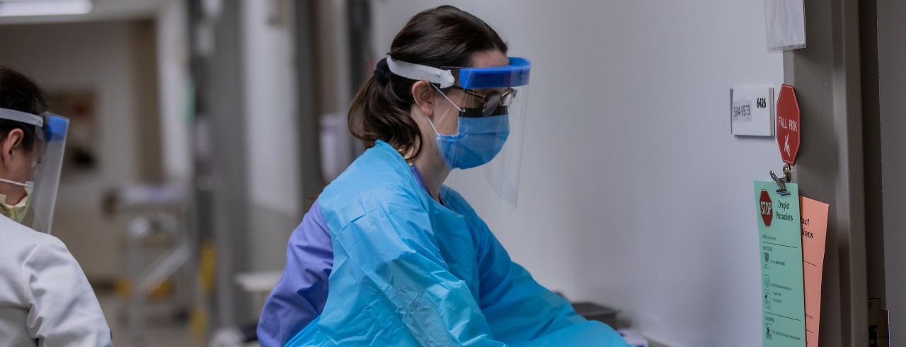 UC Health employee in PPE during COVID-19