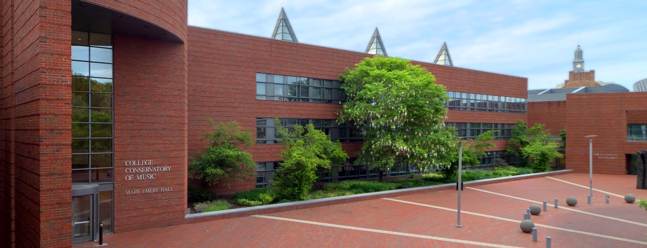 A photo of the entrance to the CCM Atrium on UC's campus. Photo/UC Creative Services.