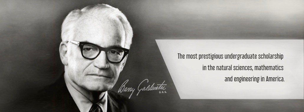 Barry Goldwater against dark background.