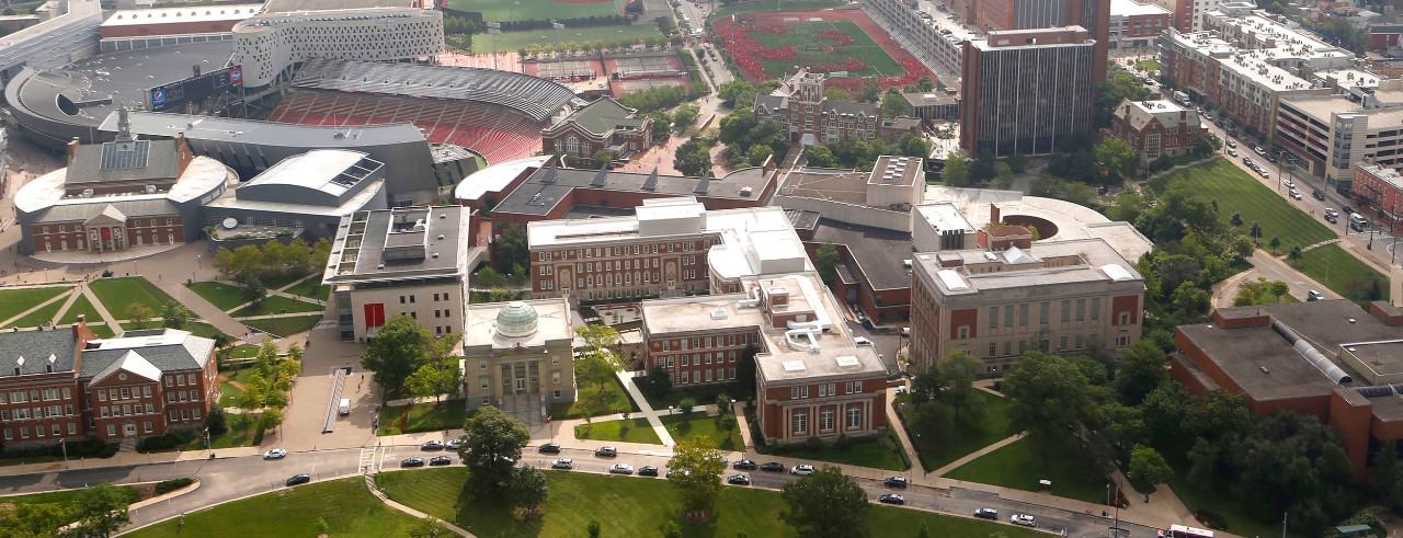 Aerial photo of the University of Cincinnati
