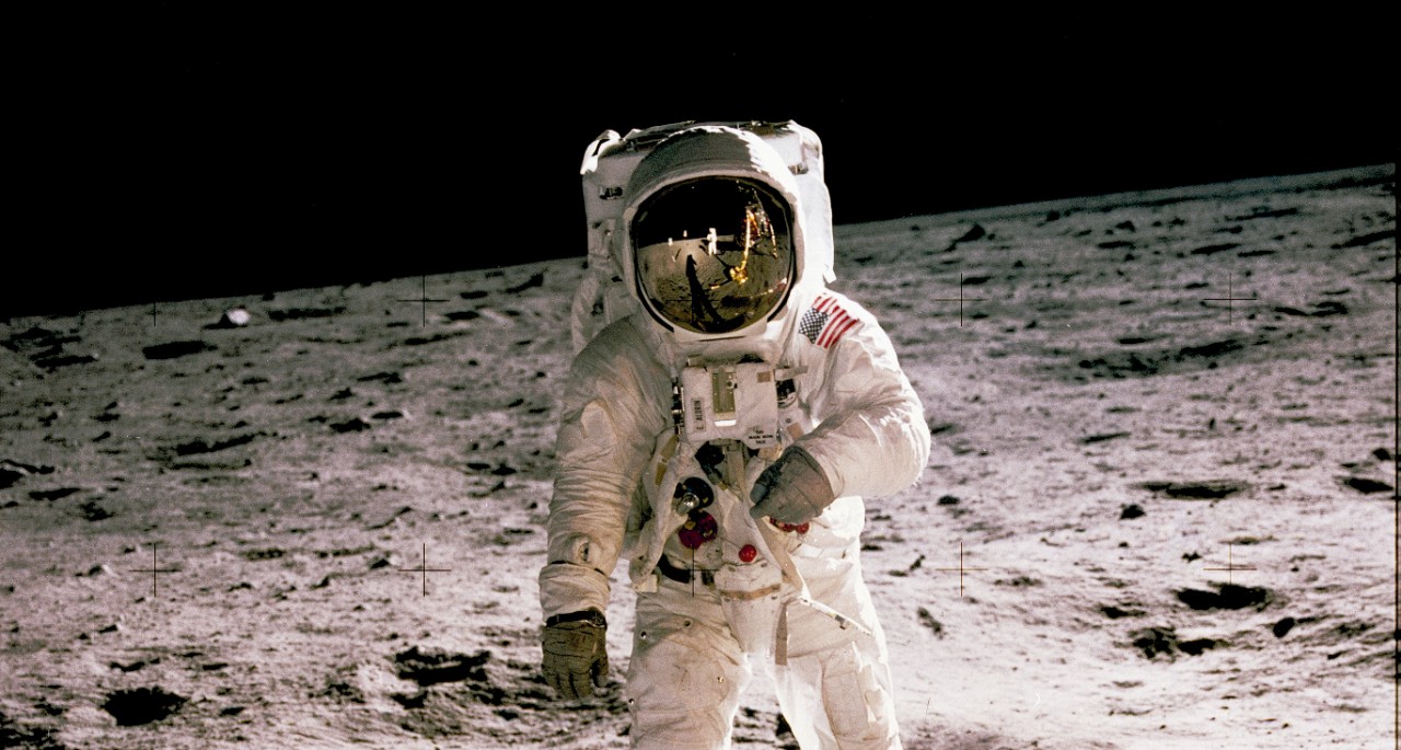Neil Armstrong walks on the moon during NASA's historic Apollo 11 mission.