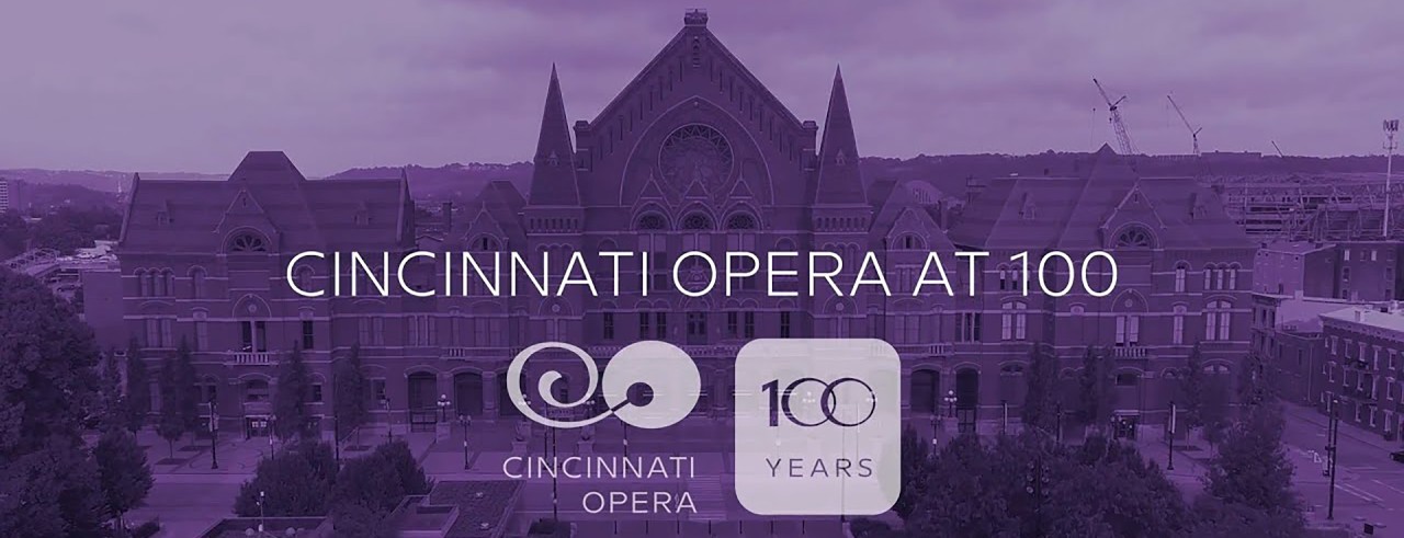 Music Hall with Cincinnati Opera at 100 logo