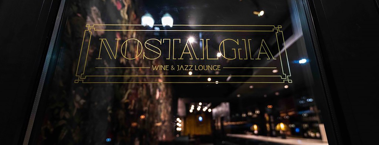 The entrance to Nostalgia Wine and Jazz Lounge