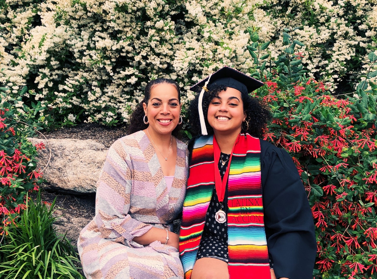 Lisette and Giselle Martinez pose together after Giselle's graduation