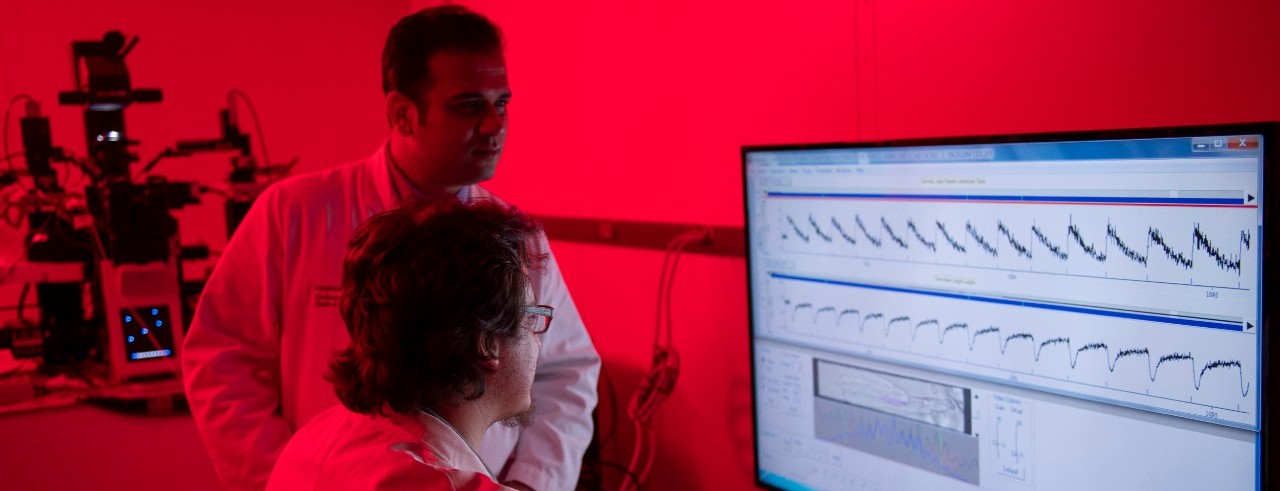 Deeptankar DeMazumder, MD, PhD, shown with UC graduate student Jeffrey Crocker.