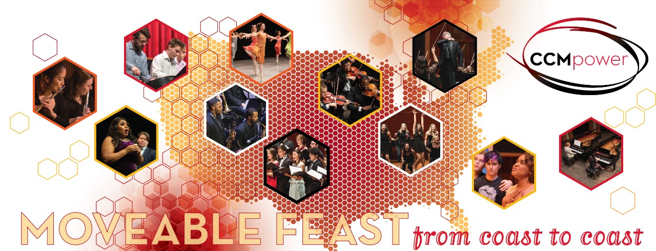 A promotional graphic for CCM's 2021 virtual Moveable Feast event